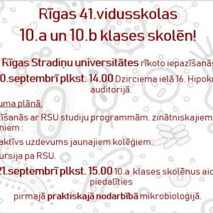 Jauno vidusskolēnu iepazīšanās pasākums ar RSU